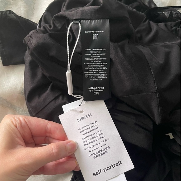 NEW Self-Portrait Gathered Detailed Top Criss Cross Open Keyhole Halter Mesh 6 - Picture 6 of 12